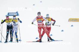 18.03.2023, Falun, Sweden (SWE): Laura Gimmler (GER), Nadine Faehndrich (SUI), Lotta Udnes Weng (NOR), (l-r)  - FIS world cup cross-country, individual sprint, Falun (SWE). www.nordicfocus.com. © Modica/NordicFocus. Every downloaded picture is fee-liable.
