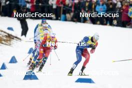 18.03.2023, Falun, Sweden (SWE): Johannes Hoesflot Klaebo (NOR), Lucas Chanavat (FRA), (l-r)  - FIS world cup cross-country, individual sprint, Falun (SWE). www.nordicfocus.com. © Modica/NordicFocus. Every downloaded picture is fee-liable.