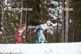 18.03.2023, Falun, Sweden (SWE): Julie Myhre (NOR), Maja Dahlqvist (SWE), (l-r)  - FIS world cup cross-country, individual sprint, Falun (SWE). www.nordicfocus.com. © Modica/NordicFocus. Every downloaded picture is fee-liable.