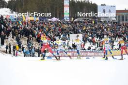 18.03.2023, Falun, Sweden (SWE): Kristine Stavaas Skistad (NOR), Jonna Sundling (SWE), Moa Lundgren (SWE), Julie Myhre (NOR), Maja Dahlqvist (SWE), Anne Kjersti Kalvaa (NOR), (l-r)  - FIS world cup cross-country, individual sprint, Falun (SWE). www.nordicfocus.com. © Modica/NordicFocus. Every downloaded picture is fee-liable.