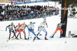 18.03.2023, Falun, Sweden (SWE): Simone Mocellini (ITA), Johannes Hoesflot Klaebo (NOR), Verneri Suhonen (FIN), Edvin Anger (SWE), Michal Novak (CZE), (l-r)  - FIS world cup cross-country, individual sprint, Falun (SWE). www.nordicfocus.com. © Modica/NordicFocus. Every downloaded picture is fee-liable.