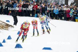 18.03.2023, Falun, Sweden (SWE): Johannes Hoesflot Klaebo (NOR), Calle Halfvarsson (SWE), (l-r)  - FIS world cup cross-country, individual sprint, Falun (SWE). www.nordicfocus.com. © Modica/NordicFocus. Every downloaded picture is fee-liable.