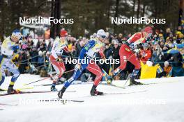 18.03.2023, Falun, Sweden (SWE): Valerio Grond (SUI), Renaud Jay (FRA), Janik Riebli (SUI), (l-r)  - FIS world cup cross-country, individual sprint, Falun (SWE). www.nordicfocus.com. © Modica/NordicFocus. Every downloaded picture is fee-liable.