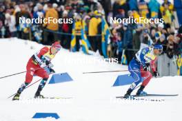 18.03.2023, Falun, Sweden (SWE): Erik Valnes (NOR), Richard Jouve (FRA), (l-r)  - FIS world cup cross-country, individual sprint, Falun (SWE). www.nordicfocus.com. © Modica/NordicFocus. Every downloaded picture is fee-liable.