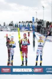 18.03.2023, Falun, Sweden (SWE): Jonna Sundling (SWE), Kristine Stavaas Skistad (NOR), Maja Dahlqvist (SWE), (l-r) - FIS world cup cross-country, individual sprint, Falun (SWE). www.nordicfocus.com. © Modica/NordicFocus. Every downloaded picture is fee-liable.