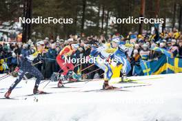 18.03.2023, Falun, Sweden (SWE): Julia Kern (USA), Tiril Udnes Weng (NOR), Jonna Sundling (SWE), Jasmin Kahara (FIN), (l-r)  - FIS world cup cross-country, individual sprint, Falun (SWE). www.nordicfocus.com. © Modica/NordicFocus. Every downloaded picture is fee-liable.
