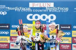 18.03.2023, Falun, Sweden (SWE): Jonna Sundling (SWE), Kristine Stavaas Skistad (NOR), Maja Dahlqvist (SWE), (l-r) - FIS world cup cross-country, individual sprint, Falun (SWE). www.nordicfocus.com. © Modica/NordicFocus. Every downloaded picture is fee-liable.