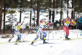 18.03.2023, Falun, Sweden (SWE): Maerta Rosenberg (SWE), Maja Dahlqvist (SWE), Julie Myhre (NOR), (l-r)  - FIS world cup cross-country, individual sprint, Falun (SWE). www.nordicfocus.com. © Modica/NordicFocus. Every downloaded picture is fee-liable.