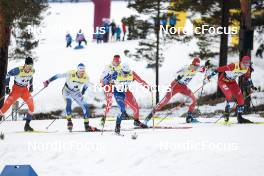 18.03.2023, Falun, Sweden (SWE): Ondrej Cerny (CZE), Calle Halfvarsson (SWE), Renaud Jay (FRA), Valerio Grond (SUI), Even Northug (NOR), (l-r)  - FIS world cup cross-country, individual sprint, Falun (SWE). www.nordicfocus.com. © Modica/NordicFocus. Every downloaded picture is fee-liable.