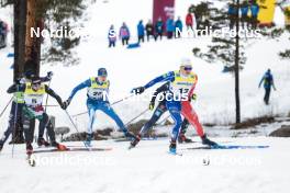 18.03.2023, Falun, Sweden (SWE): Federico Pellegrino (ITA), Niilo Moilanen (FIN), Jules Chappaz (FRA), (l-r)  - FIS world cup cross-country, individual sprint, Falun (SWE). www.nordicfocus.com. © Modica/NordicFocus. Every downloaded picture is fee-liable.