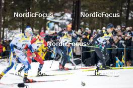 18.03.2023, Falun, Sweden (SWE): Sindre Bjoernestad Skar (NOR), Anian Sossau (GER), Davide Graz (ITA), (l-r)  - FIS world cup cross-country, individual sprint, Falun (SWE). www.nordicfocus.com. © Modica/NordicFocus. Every downloaded picture is fee-liable.