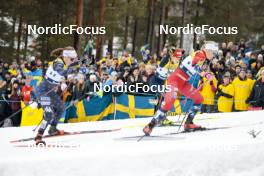 18.03.2023, Falun, Sweden (SWE): Rosie Brennan (USA), Katharina Hennig (GER), Anne Kjersti Kalvaa (NOR), (l-r)  - FIS world cup cross-country, individual sprint, Falun (SWE). www.nordicfocus.com. © Modica/NordicFocus. Every downloaded picture is fee-liable.