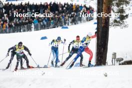 18.03.2023, Falun, Sweden (SWE): Federico Pellegrino (ITA), Niilo Moilanen (FIN), Jan Stoelben (GER), Jules Chappaz (FRA), (l-r)  - FIS world cup cross-country, individual sprint, Falun (SWE). www.nordicfocus.com. © Modica/NordicFocus. Every downloaded picture is fee-liable.