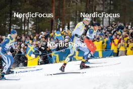 18.03.2023, Falun, Sweden (SWE): Verneri Suhonen (FIN), Edvin Anger (SWE), Michal Novak (CZE), (l-r)  - FIS world cup cross-country, individual sprint, Falun (SWE). www.nordicfocus.com. © Modica/NordicFocus. Every downloaded picture is fee-liable.