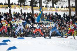 18.03.2023, Falun, Sweden (SWE): Johannes Hoesflot Klaebo (NOR), Simone Mocellini (ITA), Michal Novak (CZE), Verneri Suhonen (FIN), Paal Golberg (NOR), (l-r)  - FIS world cup cross-country, individual sprint, Falun (SWE). www.nordicfocus.com. © Modica/NordicFocus. Every downloaded picture is fee-liable.