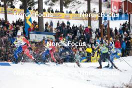 18.03.2023, Falun, Sweden (SWE): Richard Jouve (FRA), Jan Stoelben (GER), Ben Ogden (USA), (l-r)  - FIS world cup cross-country, individual sprint, Falun (SWE). www.nordicfocus.com. © Modica/NordicFocus. Every downloaded picture is fee-liable.