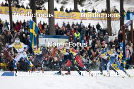 18.03.2023, Falun, Sweden (SWE): Jonna Sundling (SWE), Julia Kern (USA), Laura Gimmler (GER), Jasmin Kahara (FIN), (l-r)  - FIS world cup cross-country, individual sprint, Falun (SWE). www.nordicfocus.com. © Modica/NordicFocus. Every downloaded picture is fee-liable.