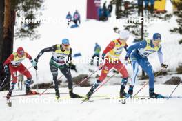 18.03.2023, Falun, Sweden (SWE): Simone Mocellini (ITA), Johannes Hoesflot Klaebo (NOR), Verneri Suhonen (FIN), (l-r)  - FIS world cup cross-country, individual sprint, Falun (SWE). www.nordicfocus.com. © Modica/NordicFocus. Every downloaded picture is fee-liable.