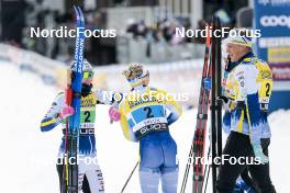 19.03.2023, Falun, Sweden (SWE): Moa Ilar (SWE), Jonna Sundling (SWE), Calle Halfvarsson (SWE), Edvin Anger (SWE), (l-r)  - FIS world cup cross-country, mixed relay, Falun (SWE). www.nordicfocus.com. © Modica/NordicFocus. Every downloaded picture is fee-liable.