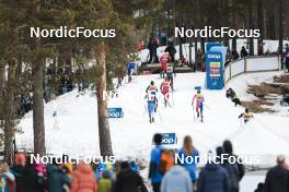 19.03.2023, Falun, Sweden (SWE): Ristomatti Hakola (FIN), Ben Ogden (USA), Erik Valnes (NOR), Francesco De Fabiani (ITA), Martin Loewstroem Nyenget (NOR), Hugo Lapalus (FRA), Luke Jager (USA), (l-r)  - FIS world cup cross-country, mixed relay, Falun (SWE). www.nordicfocus.com. © Modica/NordicFocus. Every downloaded picture is fee-liable.