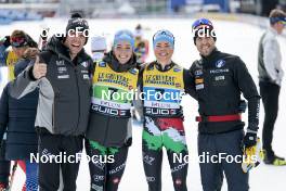 19.03.2023, Falun, Sweden (SWE): Francesco De Fabiani (ITA), Caterina Ganz (ITA), Francesca Franchi (ITA), Federico Pellegrino (ITA), (l-r)  - FIS world cup cross-country, mixed relay, Falun (SWE). www.nordicfocus.com. © Modica/NordicFocus. Every downloaded picture is fee-liable.