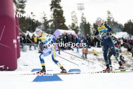 19.03.2023, Falun, Sweden (SWE): Jonna Sundling (SWE), Victoria Carl (GER), (l-r)  - FIS world cup cross-country, mixed relay, Falun (SWE). www.nordicfocus.com. © Modica/NordicFocus. Every downloaded picture is fee-liable.