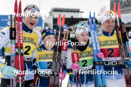 19.03.2023, Falun, Sweden (SWE): Edvin Anger (SWE), Jonna Sundling (SWE), Moa Ilar (SWE), Calle Halfvarsson (SWE), (l-r)  - FIS world cup cross-country, mixed relay, Falun (SWE). www.nordicfocus.com. © Modica/NordicFocus. Every downloaded picture is fee-liable.