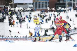 19.03.2023, Falun, Sweden (SWE): Edvin Anger (SWE), Simen Hegstad Krueger (NOR), (l-r)  - FIS world cup cross-country, mixed relay, Falun (SWE). www.nordicfocus.com. © Modica/NordicFocus. Every downloaded picture is fee-liable.