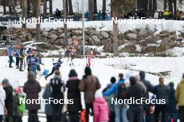 19.03.2023, Falun, Sweden (SWE): Erik Valnes (NOR), Francesco De Fabiani (ITA), Martin Loewstroem Nyenget (NOR), (l-r)  - FIS world cup cross-country, mixed relay, Falun (SWE). www.nordicfocus.com. © Modica/NordicFocus. Every downloaded picture is fee-liable.