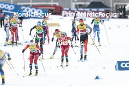 19.03.2023, Falun, Sweden (SWE): Caterina Ganz (ITA), Katherine Stewart-Jones (CAN), Antoine Cyr (CAN), (l-r)  - FIS world cup cross-country, mixed relay, Falun (SWE). www.nordicfocus.com. © Modica/NordicFocus. Every downloaded picture is fee-liable.