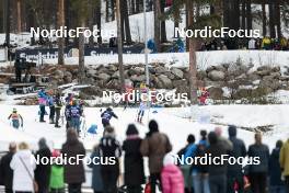19.03.2023, Falun, Sweden (SWE): Lars Young Vik (AUS), Martin Loewstroem Nyenget (NOR), Francesco De Fabiani (ITA), Calle Halfvarsson (SWE), Antoine Cyr (CAN), Erik Valnes (NOR), (l-r)  - FIS world cup cross-country, mixed relay, Falun (SWE). www.nordicfocus.com. © Modica/NordicFocus. Every downloaded picture is fee-liable.