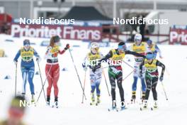 19.03.2023, Falun, Sweden (SWE): Anni Alakoski (FIN), Nadine Faehndrich (SUI), Maerta Rosenberg (SWE), Simone Dapra (ITA), Cristina Pittin (ITA), (l-r)  - FIS world cup cross-country, mixed relay, Falun (SWE). www.nordicfocus.com. © Modica/NordicFocus. Every downloaded picture is fee-liable.
