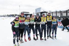 19.03.2023, Falun, Sweden (SWE): Novie Mccabe (USA), Luke Jager (USA), Julia Kern (USA), Hailey Swirbul (USA), Ben Ogden (USA), Scott Patterson (USA), Kevin Bolger (USA), Samantha Smith (USA), (l-r)  - FIS world cup cross-country, mixed relay, Falun (SWE). www.nordicfocus.com. © Modica/NordicFocus. Every downloaded picture is fee-liable.