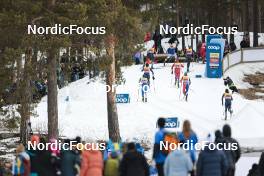 19.03.2023, Falun, Sweden (SWE): Ristomatti Hakola (FIN), Ben Ogden (USA), Antoine Cyr (CAN), Calle Halfvarsson (SWE), Francesco De Fabiani (ITA), Erik Valnes (NOR), Hugo Lapalus (FRA), Luke Jager (USA), (l-r)  - FIS world cup cross-country, mixed relay, Falun (SWE). www.nordicfocus.com. © Modica/NordicFocus. Every downloaded picture is fee-liable.