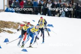 19.03.2023, Falun, Sweden (SWE): Russell Kennedy (CAN), Perttu Hyvarinen (FIN), (l-r)  - FIS world cup cross-country, mixed relay, Falun (SWE). www.nordicfocus.com. © Modica/NordicFocus. Every downloaded picture is fee-liable.