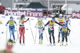 19.03.2023, Falun, Sweden (SWE): Anni Alakoski (FIN), Nadine Faehndrich (SUI), Maerta Rosenberg (SWE), Simone Dapra (ITA), Cristina Pittin (ITA), (l-r)  - FIS world cup cross-country, mixed relay, Falun (SWE). www.nordicfocus.com. © Modica/NordicFocus. Every downloaded picture is fee-liable.
