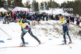 19.03.2023, Falun, Sweden (SWE): Federico Pellegrino (ITA), Anian Sossau (GER), (l-r)  - FIS world cup cross-country, mixed relay, Falun (SWE). www.nordicfocus.com. © Modica/NordicFocus. Every downloaded picture is fee-liable.