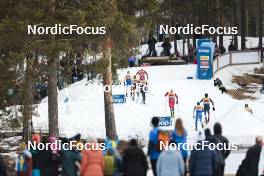 19.03.2023, Falun, Sweden (SWE): Calle Halfvarsson (SWE), Antoine Cyr (CAN), Francesco De Fabiani (ITA), Martin Loewstroem Nyenget (NOR), Erik Valnes (NOR), Ristomatti Hakola (FIN), Ben Ogden (USA), (l-r)  - FIS world cup cross-country, mixed relay, Falun (SWE). www.nordicfocus.com. © Modica/NordicFocus. Every downloaded picture is fee-liable.