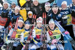 19.03.2023, Falun, Sweden (SWE): Edvin Anger (SWE), Jonna Sundling (SWE), Calle Halfvarsson (SWE), Moa Ilar (SWE), (l-r)  - FIS world cup cross-country, mixed relay, Falun (SWE). www.nordicfocus.com. © Modica/NordicFocus. Every downloaded picture is fee-liable.