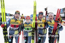 19.03.2023, Falun, Sweden (SWE): Albert Kuchler (GER), Katharina Hennig (GER), Anian Sossau (GER), Victoria Carl (GER), (l-r)  - FIS world cup cross-country, mixed relay, Falun (SWE). www.nordicfocus.com. © Modica/NordicFocus. Every downloaded picture is fee-liable.