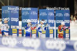21.03.2023, Tallinn, Estonia (EST): Marcus Grate (SWE), Lucas Chanavat (FRA), Edvin Anger (SWE), (l-r)  - FIS world cup cross-country, individual sprint, Tallinn (EST). www.nordicfocus.com. © Modica/NordicFocus. Every downloaded picture is fee-liable.
