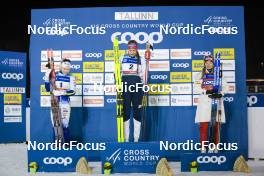 21.03.2023, Tallinn, Estonia (EST): Jonna Sundling (SWE), Kristine Stavaas Skistad (NOR), Nadine Faehndrich (SUI), (l-r) - FIS world cup cross-country, individual sprint, Tallinn (EST). www.nordicfocus.com. © Modica/NordicFocus. Every downloaded picture is fee-liable.