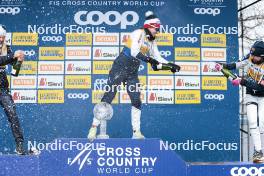 26.03.2023, Lahti, Finland (FIN): Jessie Diggins (USA), Tiril Udnes Weng (NOR), Kerttu Niskanen (FIN), (l-r)  - FIS world cup cross-country, cups, Lahti (FIN). www.nordicfocus.com. © Modica/NordicFocus. Every downloaded picture is fee-liable.