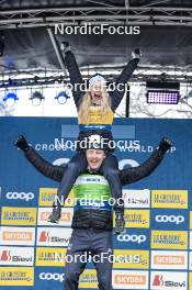 26.03.2023, Lahti, Finland (FIN): Jessie Diggins (USA), Ben Ogden (USA), (l-r)  - FIS world cup cross-country, cups, Lahti (FIN). www.nordicfocus.com. © Modica/NordicFocus. Every downloaded picture is fee-liable.