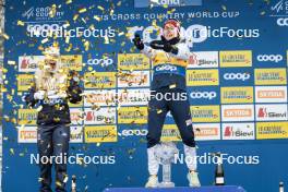 26.03.2023, Lahti, Finland (FIN): Jessie Diggins (USA), Tiril Udnes Weng (NOR), (l-r)  - FIS world cup cross-country, cups, Lahti (FIN). www.nordicfocus.com. © Modica/NordicFocus. Every downloaded picture is fee-liable.