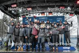 26.03.2023, Lahti, Finland (FIN): Federico Pellegrino (ITA) celebrating with the Italian Team - FIS world cup cross-country, cups, Lahti (FIN). www.nordicfocus.com. © Modica/NordicFocus. Every downloaded picture is fee-liable.