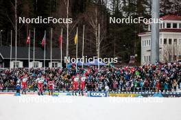 25.03.2023, Lahti, Finland (FIN): Sindre Bjoernestad Skar (NOR), Valerio Grond (SUI), Harald Oestberg Amundsen (NOR), Even Northug (NOR), Erik Valnes (NOR), (l-r)  - FIS world cup cross-country, individual sprint, Lahti (FIN). www.nordicfocus.com. © Modica/NordicFocus. Every downloaded picture is fee-liable.