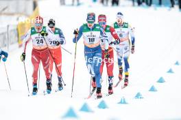 25.03.2023, Lahti, Finland (FIN): Miha Simenc (SLO), Valerio Grond (SUI), Michal Novak (CZE), Olli Ahonen (FIN), Ansgar Evensen (NOR), Calle Halfvarsson (SWE), (l-r)  - FIS world cup cross-country, individual sprint, Lahti (FIN). www.nordicfocus.com. © Modica/NordicFocus. Every downloaded picture is fee-liable.