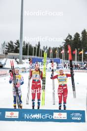 25.03.2023, Lahti, Finland (FIN): Jonna Sundling (SWE), Kristine Stavaas Skistad (NOR), Anna Svendsen (NOR), (l-r)  - FIS world cup cross-country, individual sprint, Lahti (FIN). www.nordicfocus.com. © Modica/NordicFocus. Every downloaded picture is fee-liable.