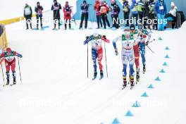 25.03.2023, Lahti, Finland (FIN): Sindre Bjoernestad Skar (NOR), Jules Chappaz (FRA), Edvin Anger (SWE), Benjamin Moser (AUT), Lauri Mannila (FIN), (l-r)  - FIS world cup cross-country, individual sprint, Lahti (FIN). www.nordicfocus.com. © Modica/NordicFocus. Every downloaded picture is fee-liable.